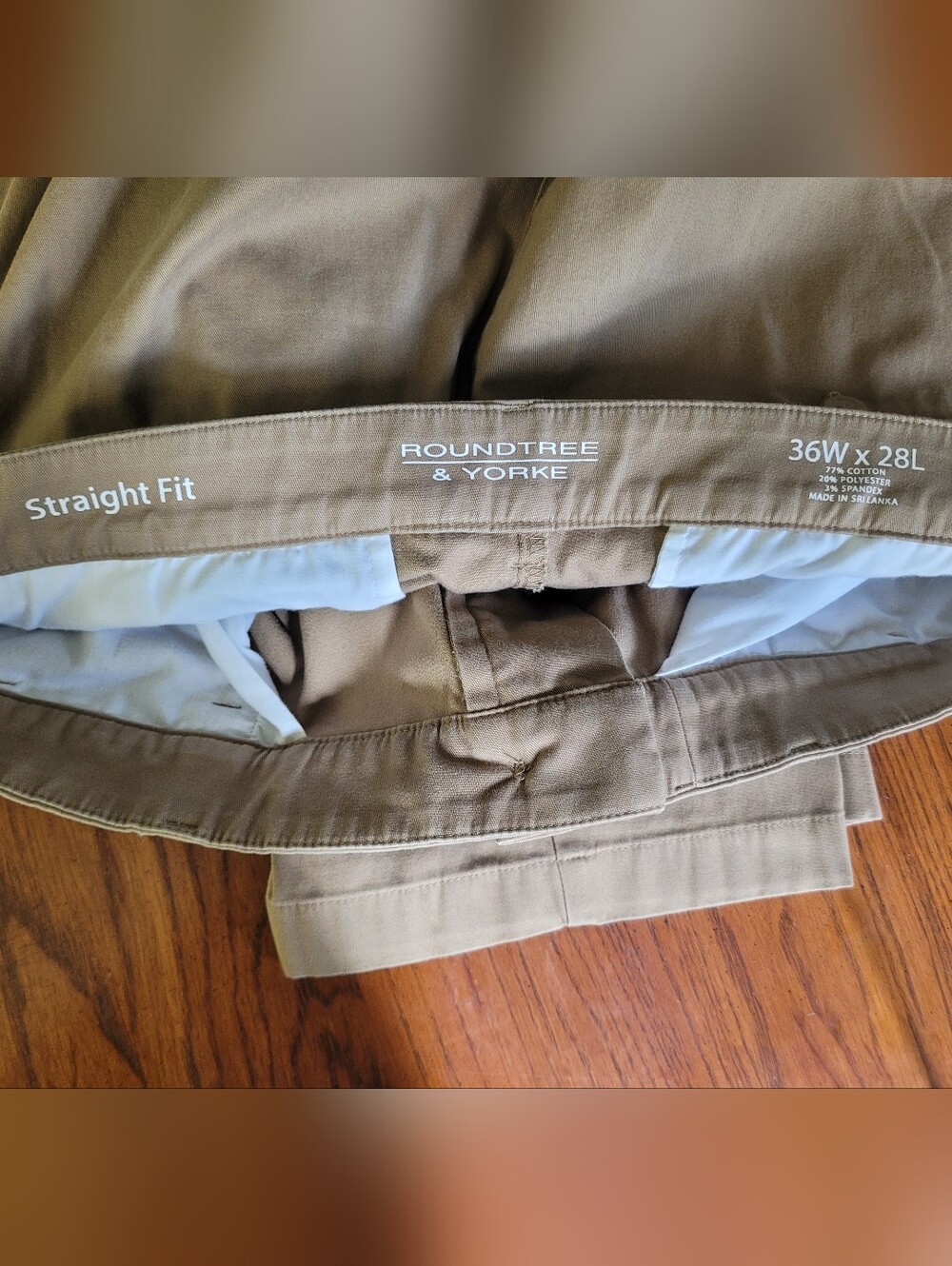 Roundtree & Yorke Straight Fit Khaki Pants 36W x 28L | High Stretch